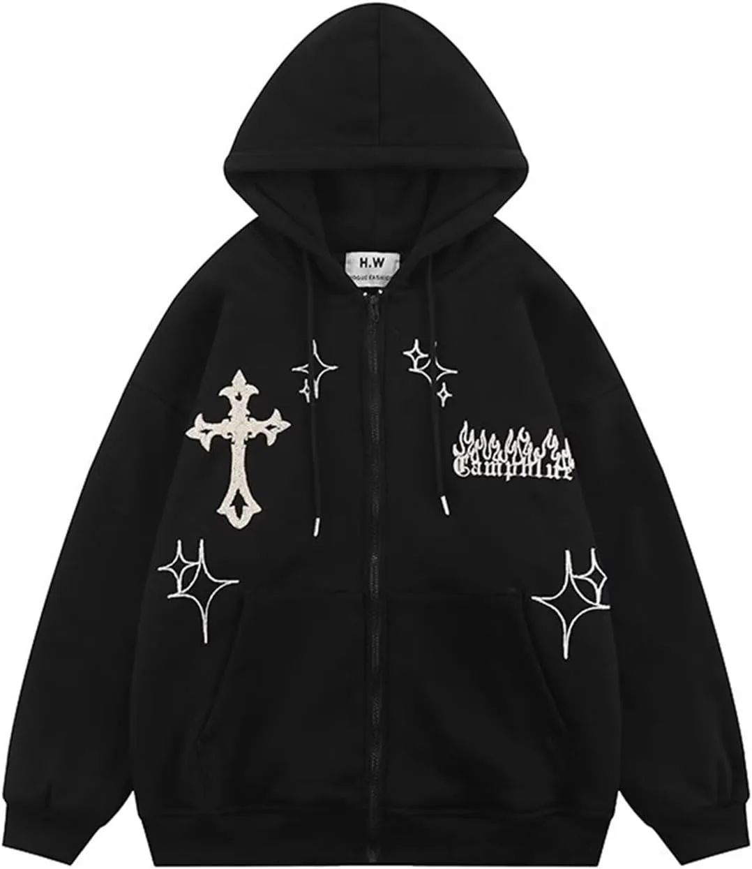 

Женская худи с принтом и молнией YUNZSXJY