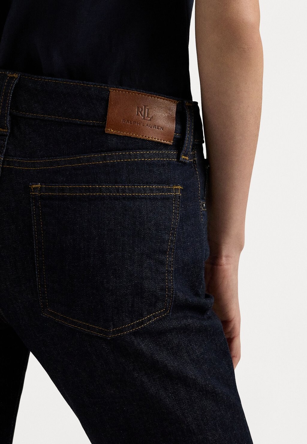 

Джинсы прямого кроя MID RISE STRAIGHT JEAN Ralph Lauren, темно-синие джинсы