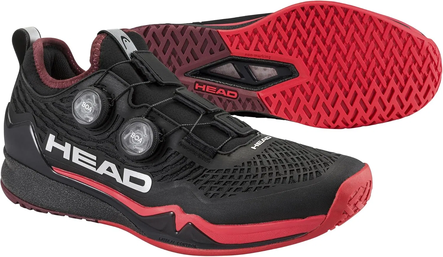 Кроссовки теннисные HEAD Endure Pro BOA, Black/Red — фото 2