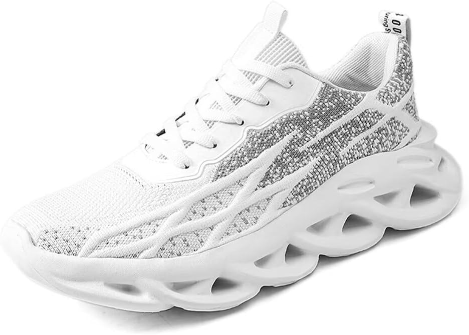 

Мужские сетчатые кроссовки Jakcuz на шнуровке, противоскользящие, дышащие, для занятий спортом, тренажерного зала, тенниса, платформенные модные кроссовки, белый