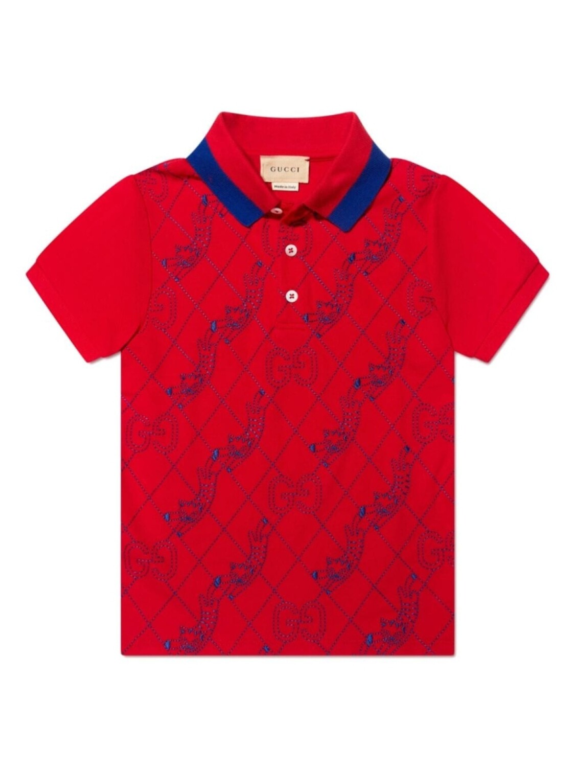 

Gucci Kids рубашка поло с вышивкой, красный