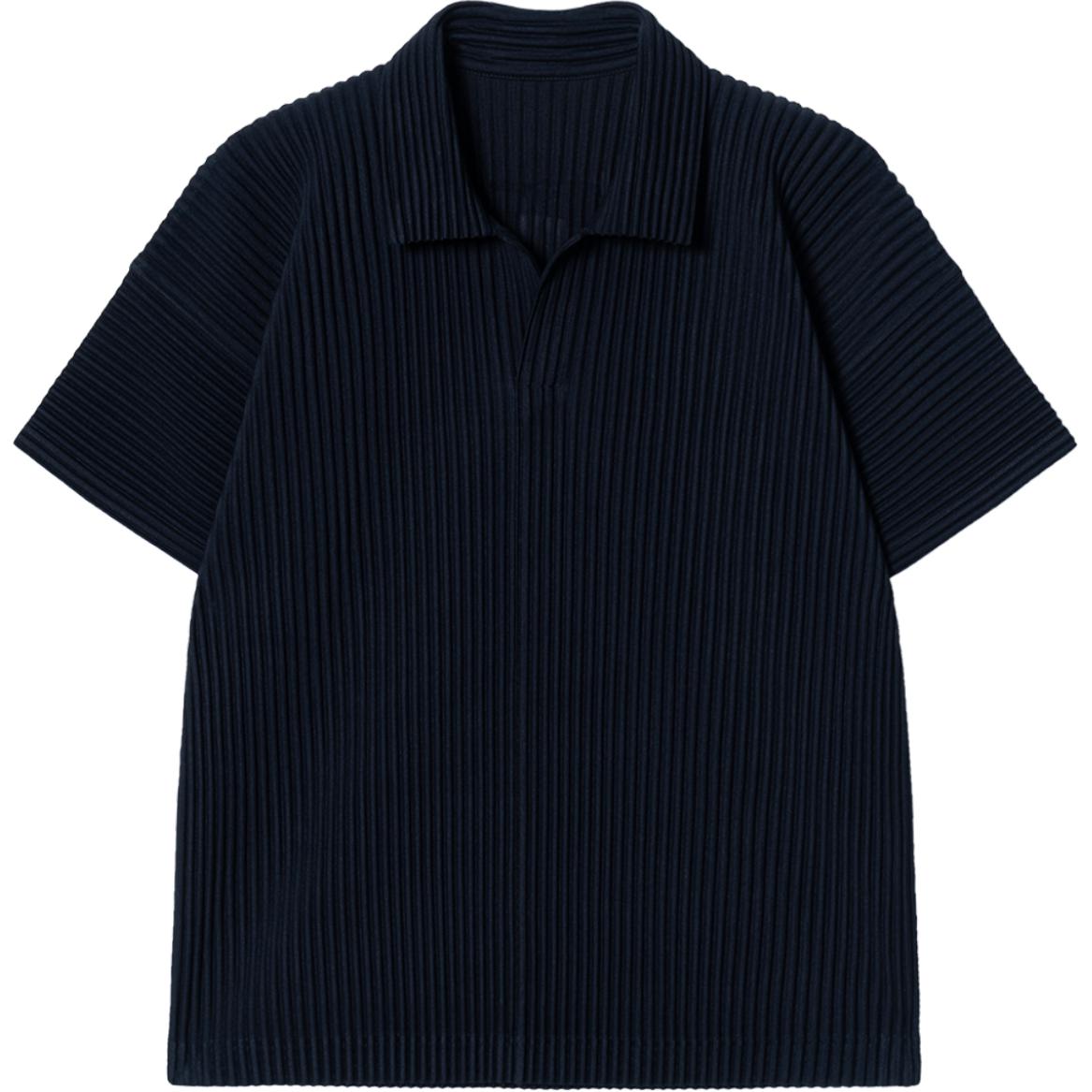 

Плиссированная короткорукавная поло ISSEY MIYAKE, морской синий