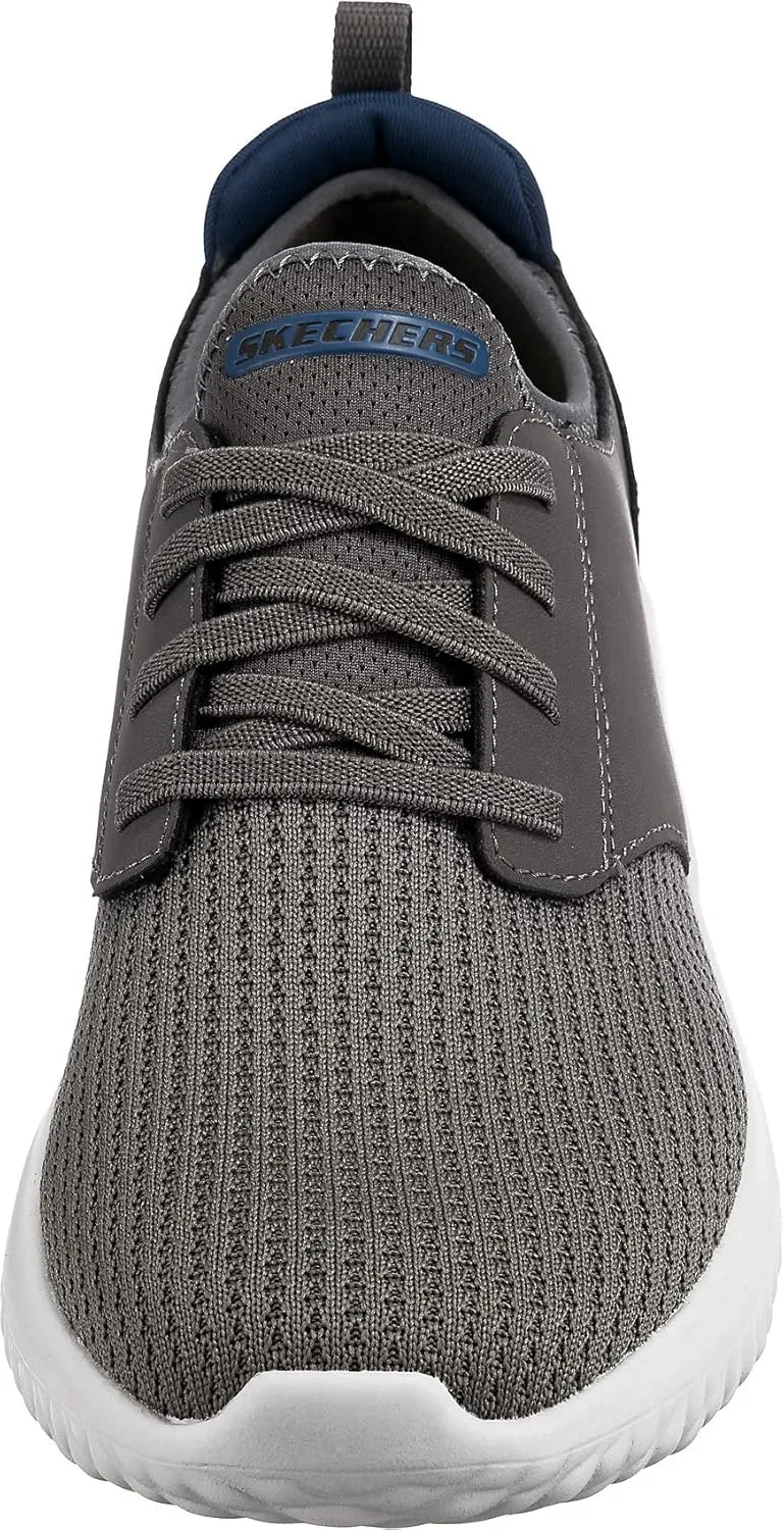Мужские кроссовки Skechers Delson 3.0 Mooney с закругленным носком и шнурком на ремешке, серый — фото 3