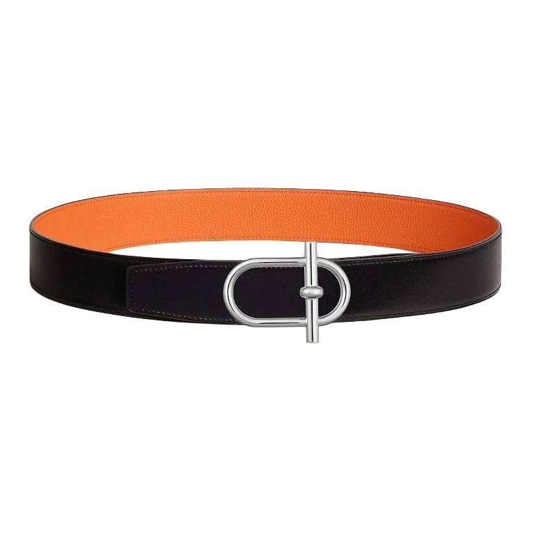 

HERMES Мужской ремень из телячьей кожи оранжевый шириной 3,8 см, Orange