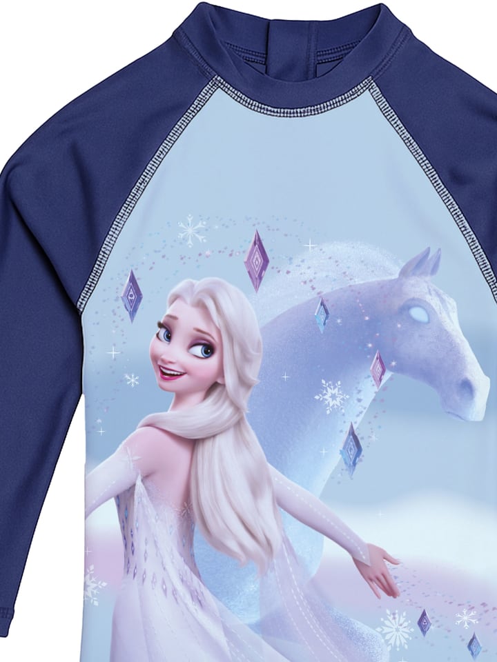 Disney Frozen Купальник Frozen с защитой от УФ-излучения 50, цельный, синий — фото 3
