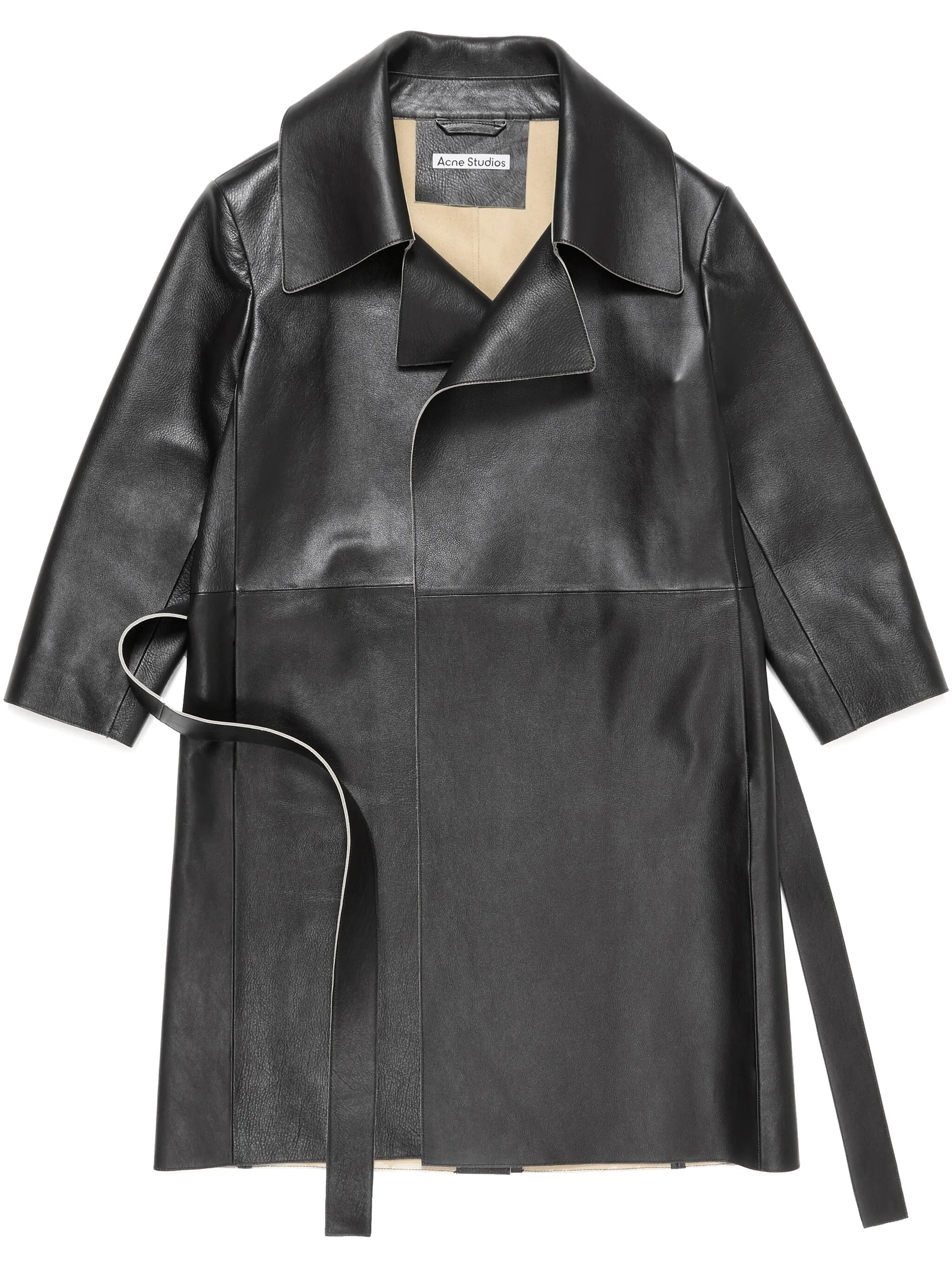 

Кожаное пальто Acne Studios, черный