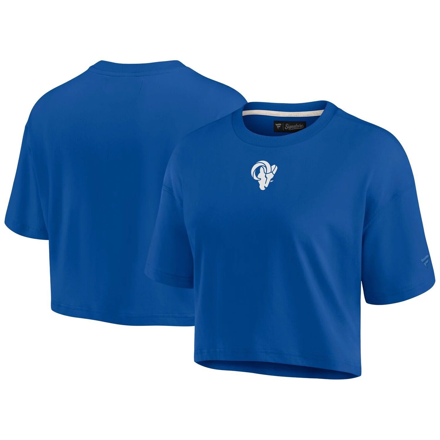 

Женская супермягкая укороченная футболка Fanatics Signature Royal Los Angeles Rams с короткими рукавами