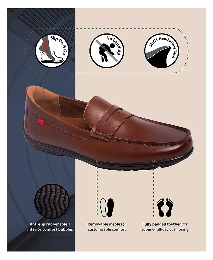 Мужские пенни лоферы John Street с технологией Hands-Free Slip On Marc Joseph New York, коричневый — фото 2