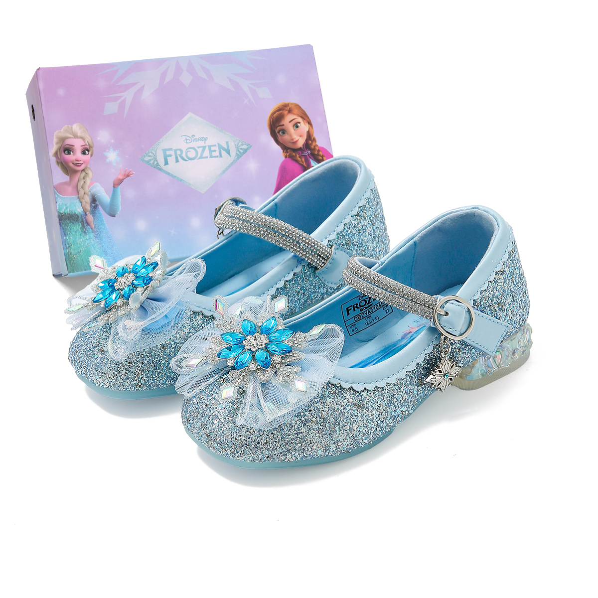 Детские кожаные туфли серии Frozen Series с противоскользящей подошвой, амортизирующие и износостойкие. Disney, синий — фото 2