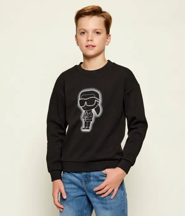 Толстовка regular fit Karl Lagerfeld Kids, черный
