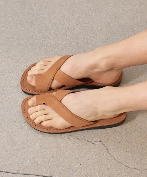 Унисекс сандалии из нубука Jerusalem Sandals ECHO-HONEY бежевые