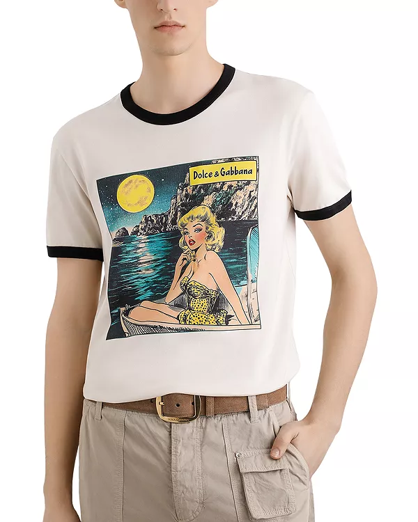 

Футболка с графическим принтом Dolce & Gabbana, белый