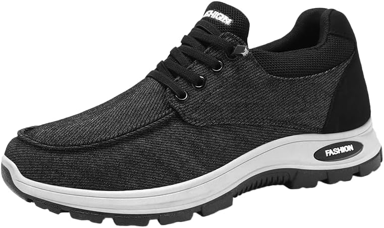 

Мужские ортопедические лоферы Hhhchpm, мокасины-пенни, удобная обувь, повседневные слипоны на плоской подошве, лодочные туфли из канваса, черный