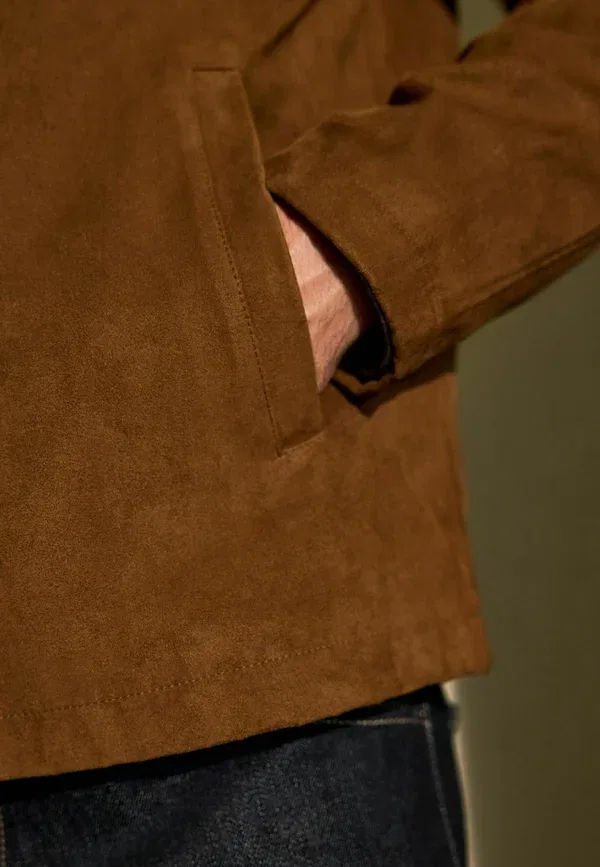 Куртка Harrington из искусственной кожи Regular Fit, Next, цвет светло-коричневый — фото 2