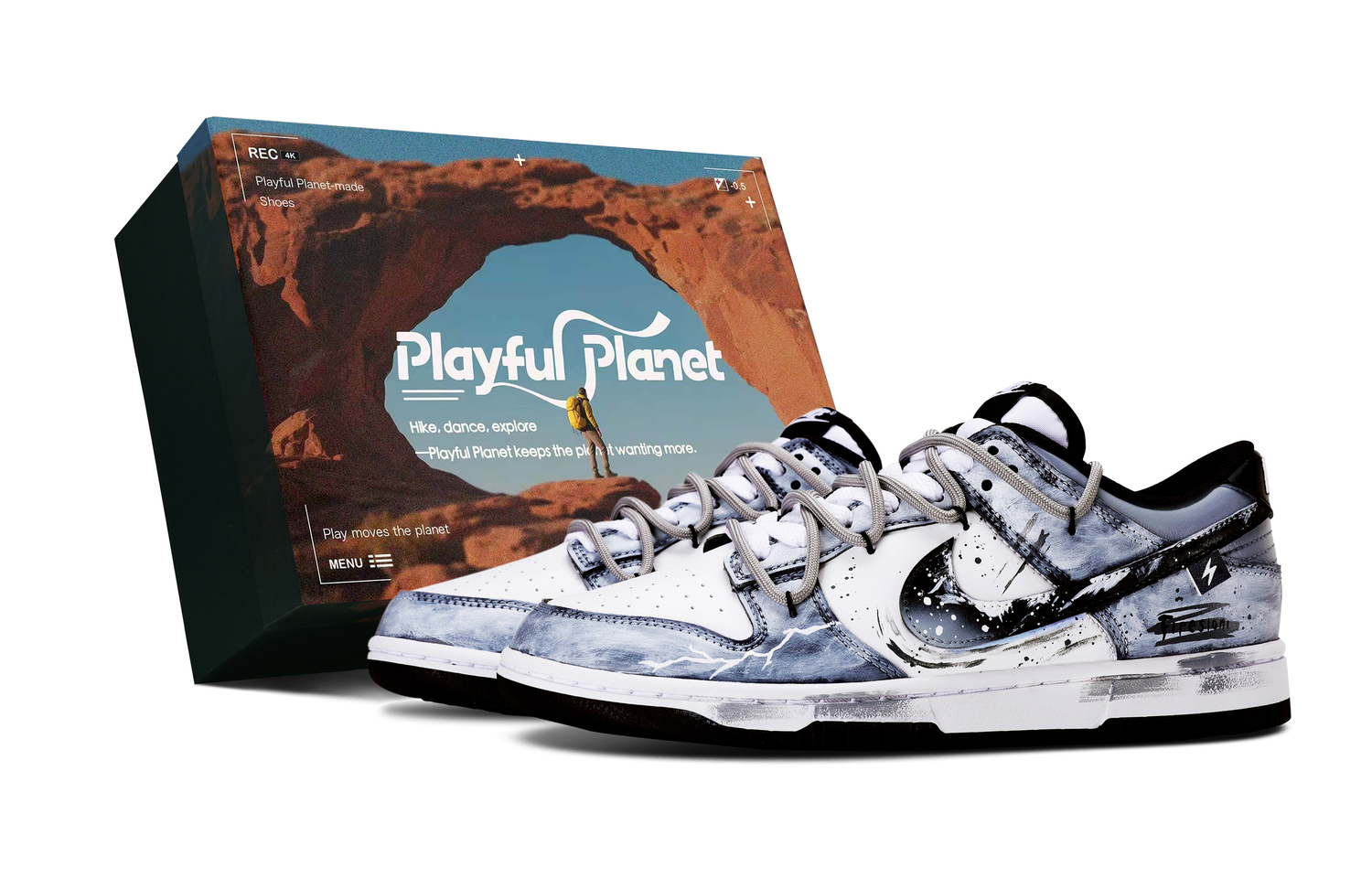 

Мужские кроссовки для скейтбординга Dunk Abrasion Resistant Low top Nike, синий/черный