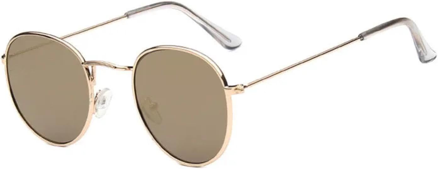 

Солнцезащитные очки с защитой UV400 | Круглая оправа, линзы конфетного цвета | Для женщин и мужчин, для занятий спортом на открытом воздухе и вождения DSVIGF, Gold Tuhao