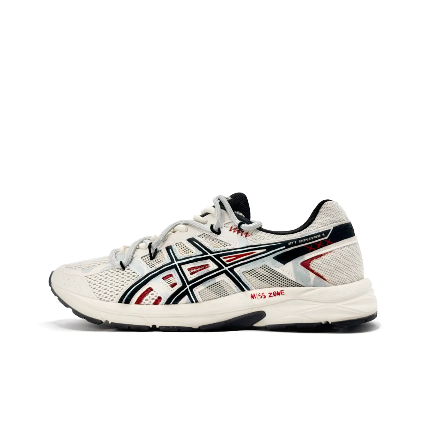 

ASICS Кроссовки Gel Contend 4 для бега Unisex низкие Greige/Black/White/Red