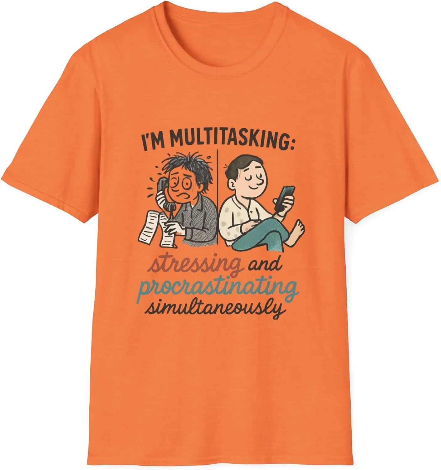 GENERIC Unisex Softstyle футболка I'm Multitasking: Stressing and Procrastinating simultaneously