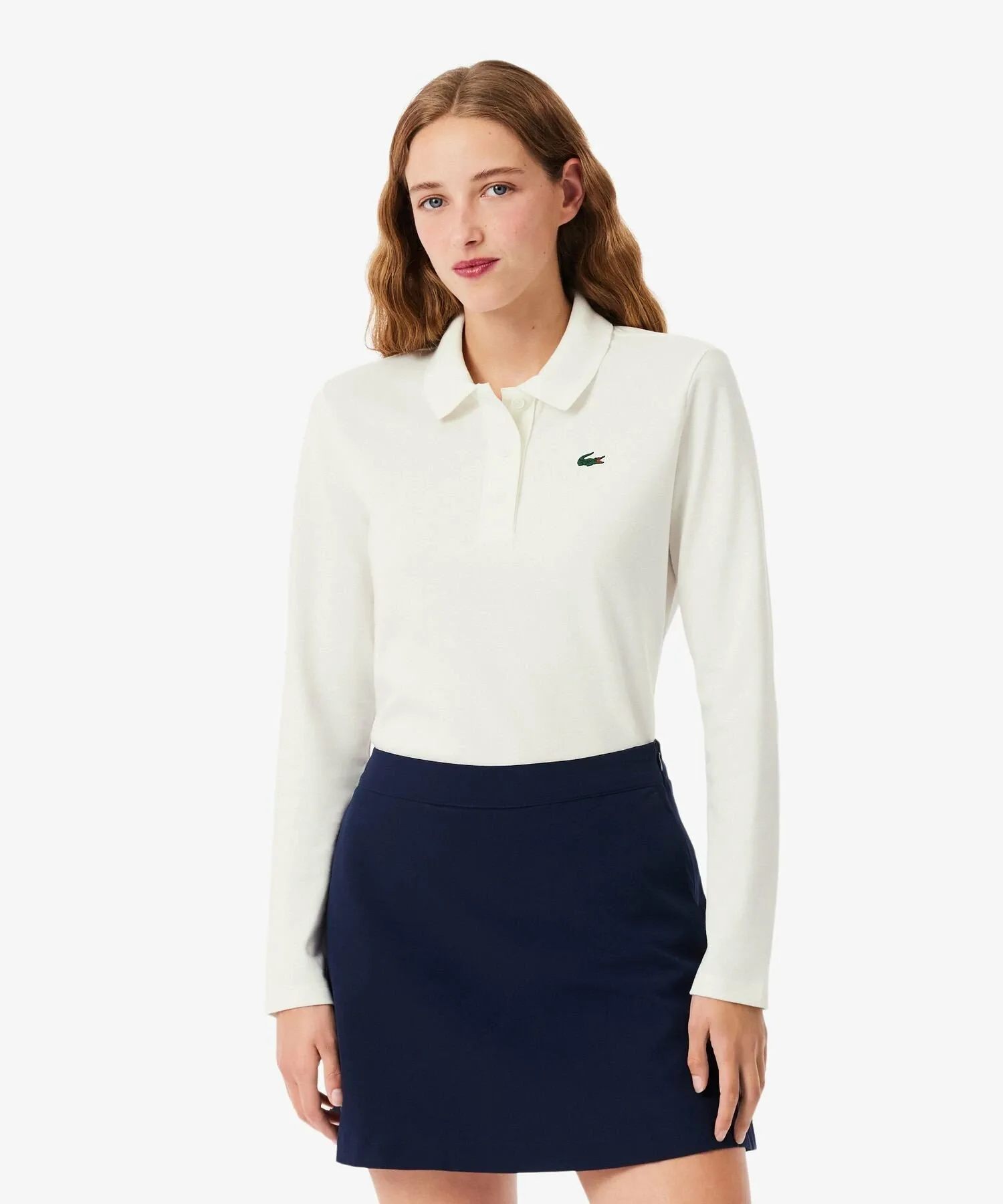 Футболка-поло LACOSTE для гольфа White, терморегуляция, защита от УФ
