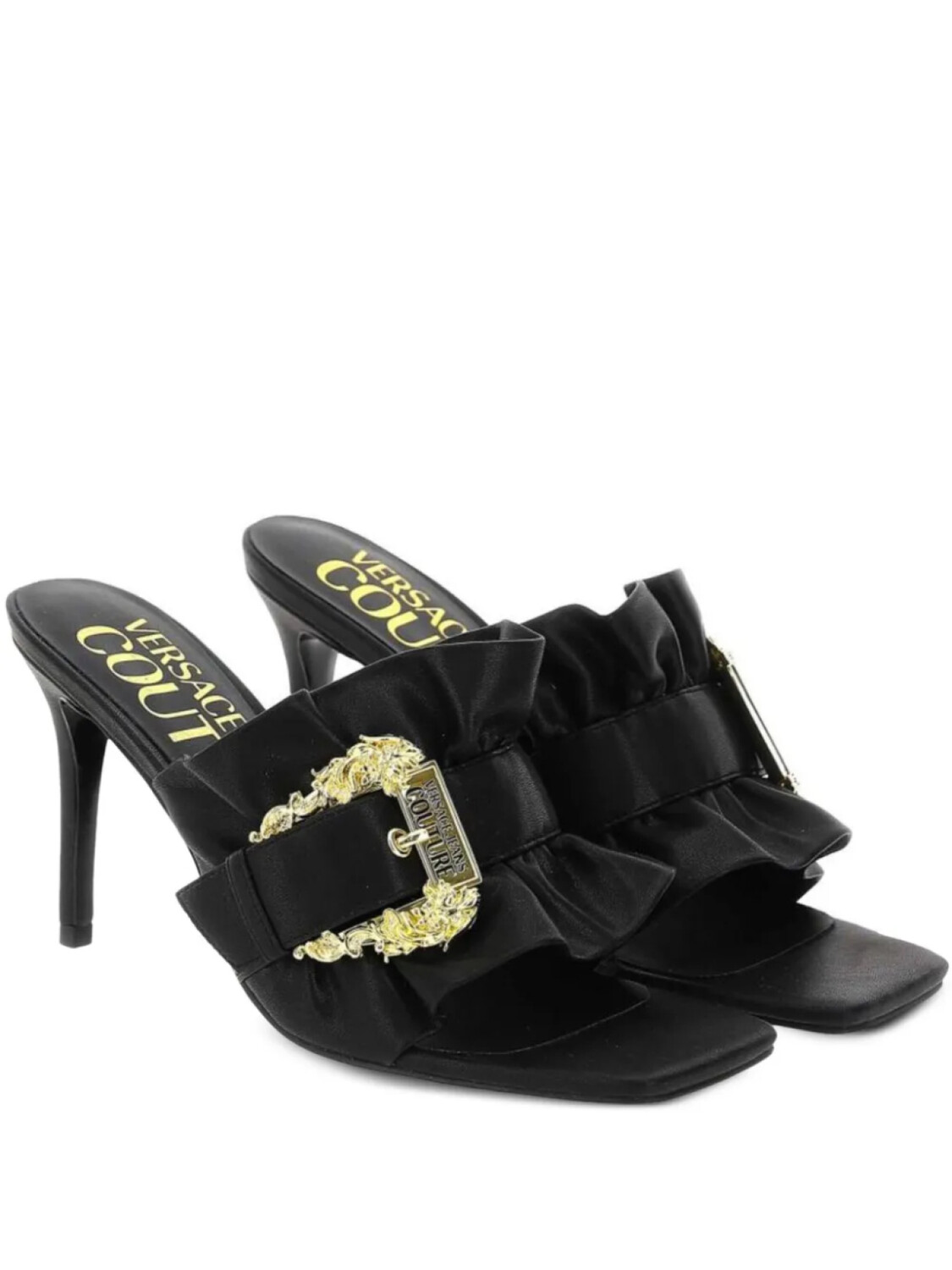 Versace Jeans Couture мюли с оборками, черный