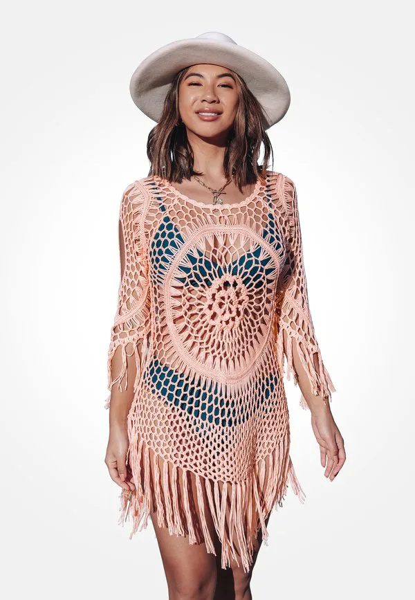 

Пляжный аксессуар с кисточками Cupshe, Pink, Розовый, Пляжный аксессуар с кисточками Cupshe, Pink