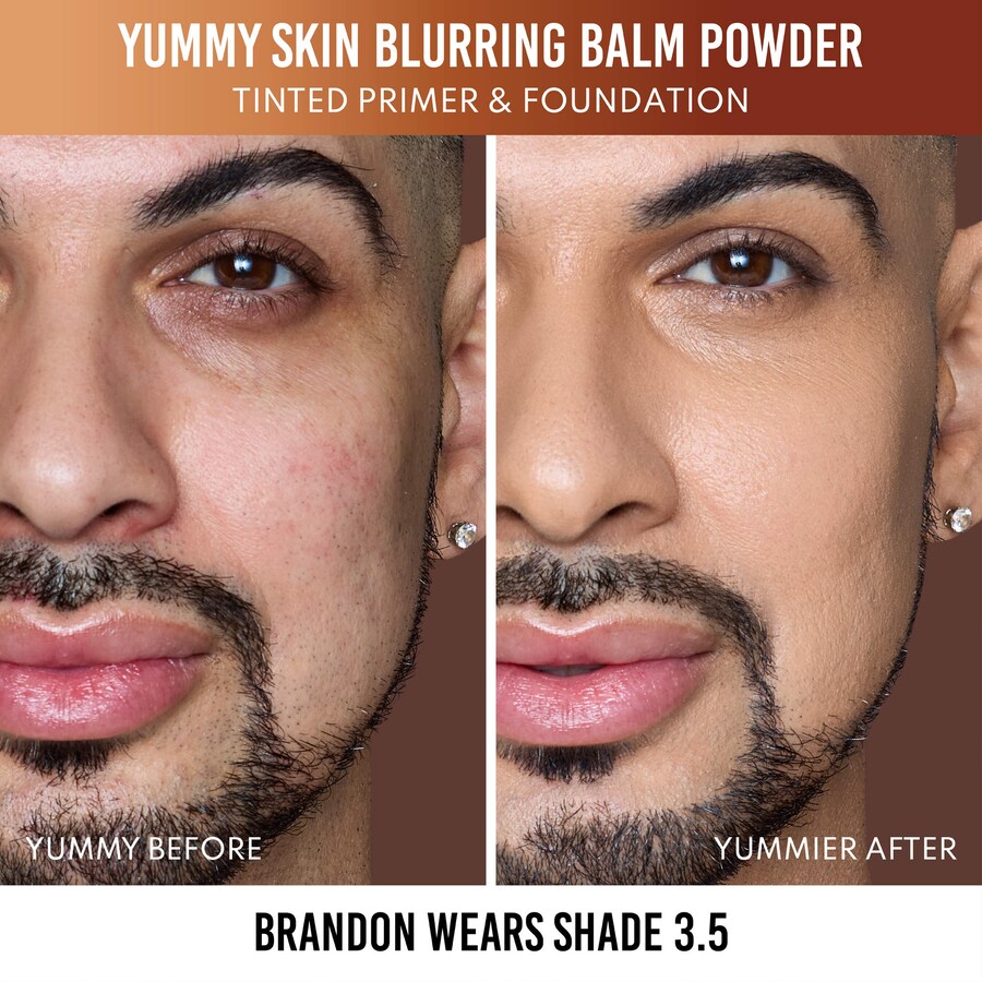 Бальзам-пудра Yummy Skin Blurring Balm Powder - тонирующая основа под макияж. Danessa Myricks Beauty, 0.63 oz /18 g, 3.5 — фото 4