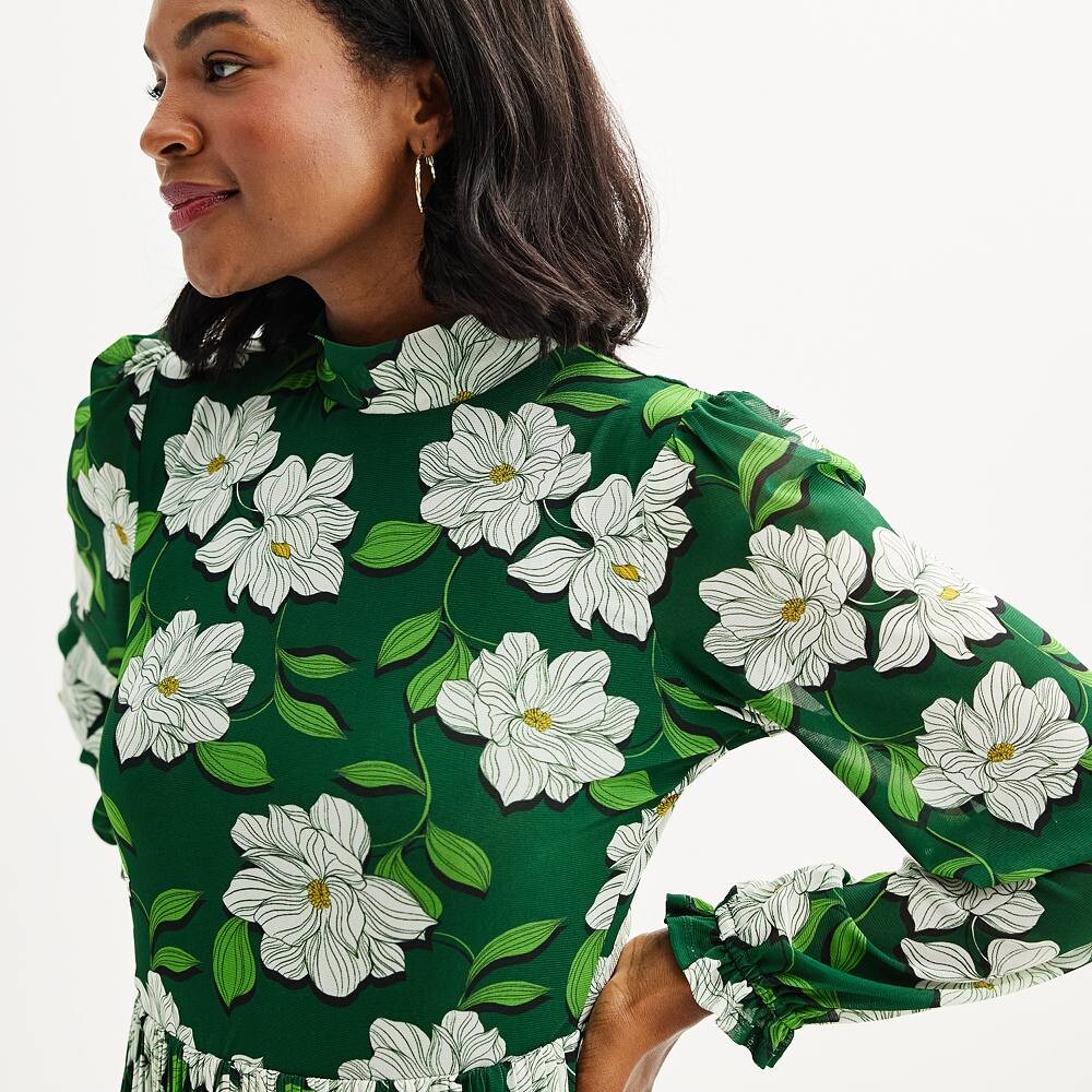 

Женское плиссированное платье Draper James Mockneck DRAPER JAMES RSVP, цвет Green Magnolia