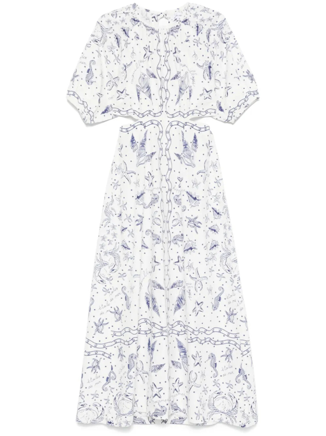 

Maison Labiche платье макси Niessel Seashells, синий