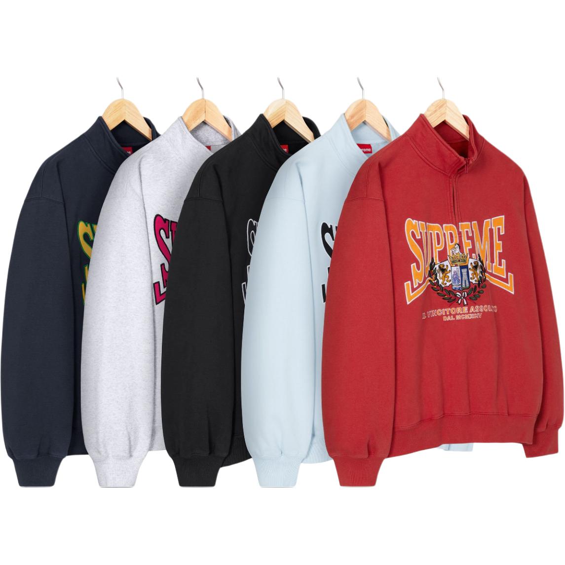 Свитшот с аппликацией Crest полузастёжкой Supreme, черный — фото 4