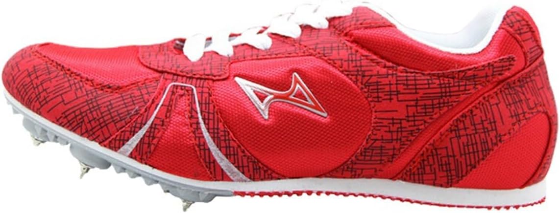 

Шиповки для легкой атлетики, дышащие кроссовки для спринта и прыжков для мужчин, женщин и молодежи, легкие гоночные беговые кроссовки Donfaauk, красный