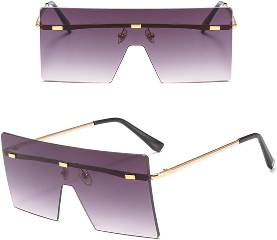 

Большие солнцезащитные очки без оправы для женщин, металлические градиентные солнцезащитные очки, женские солнцезащитные очки с защитой от УФ-излучения UV400 HDUBFY, C4 Doublegray