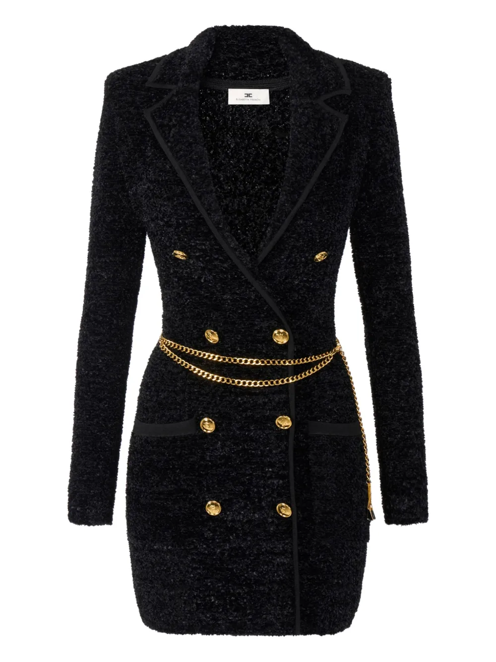 

Платье мини с цепочкой Elisabetta Franchi, черный