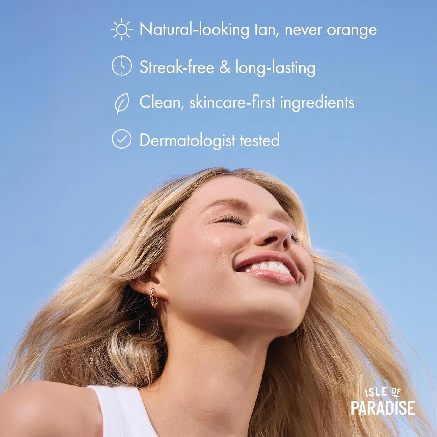 Isle of Paradise Tinted Self Tanning Mousse, бесцветный автозагар с естественным эффектом до 7 дней, веганский, 200 мл, green — фото 3