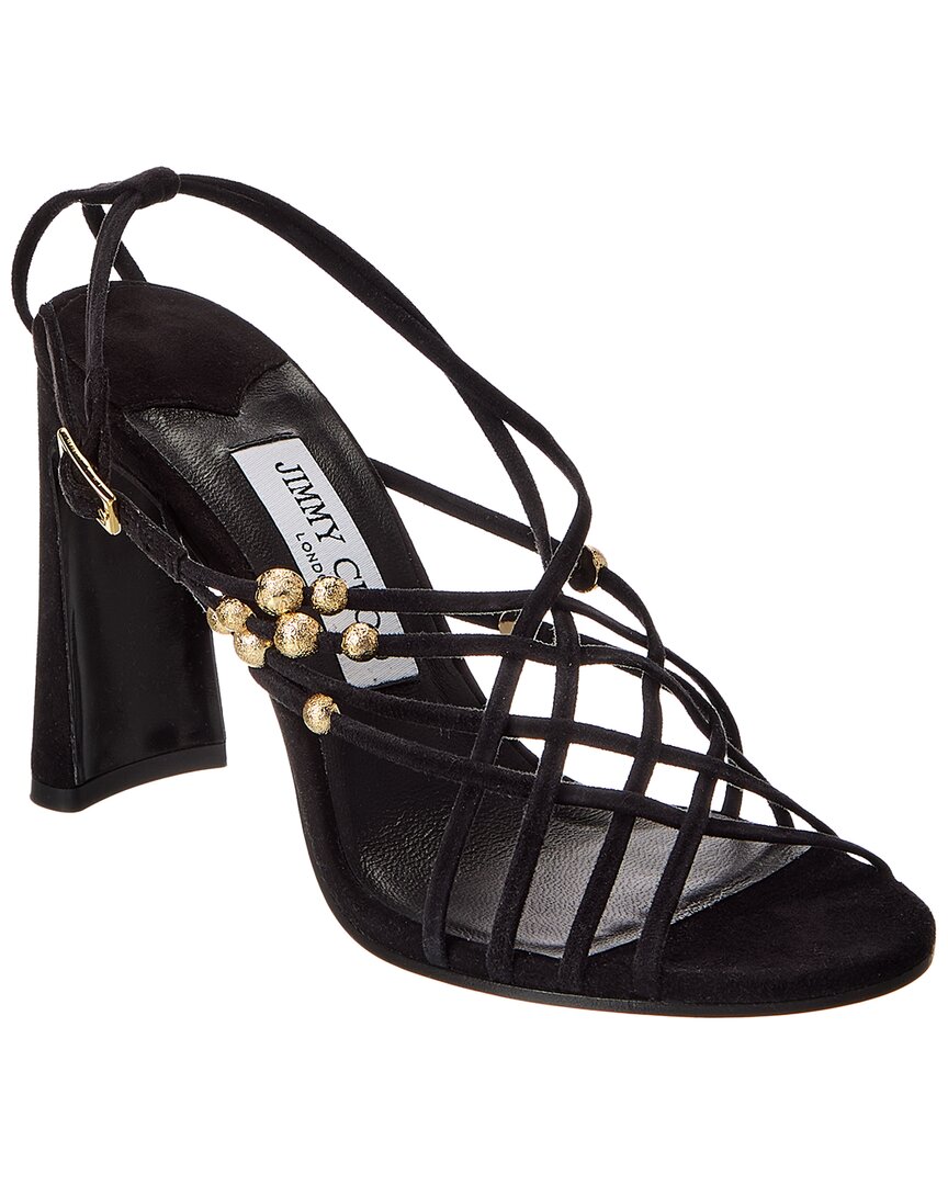 Джимми Чу Фелис 95 Замшевые сандалии Jimmy Choo, черный