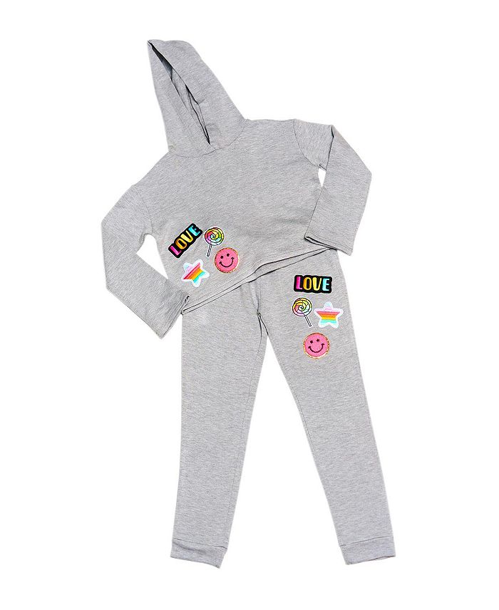 Спортивные штаны из флиса для девочек - Little Kid Malibu Sugar, серый — фото 2
