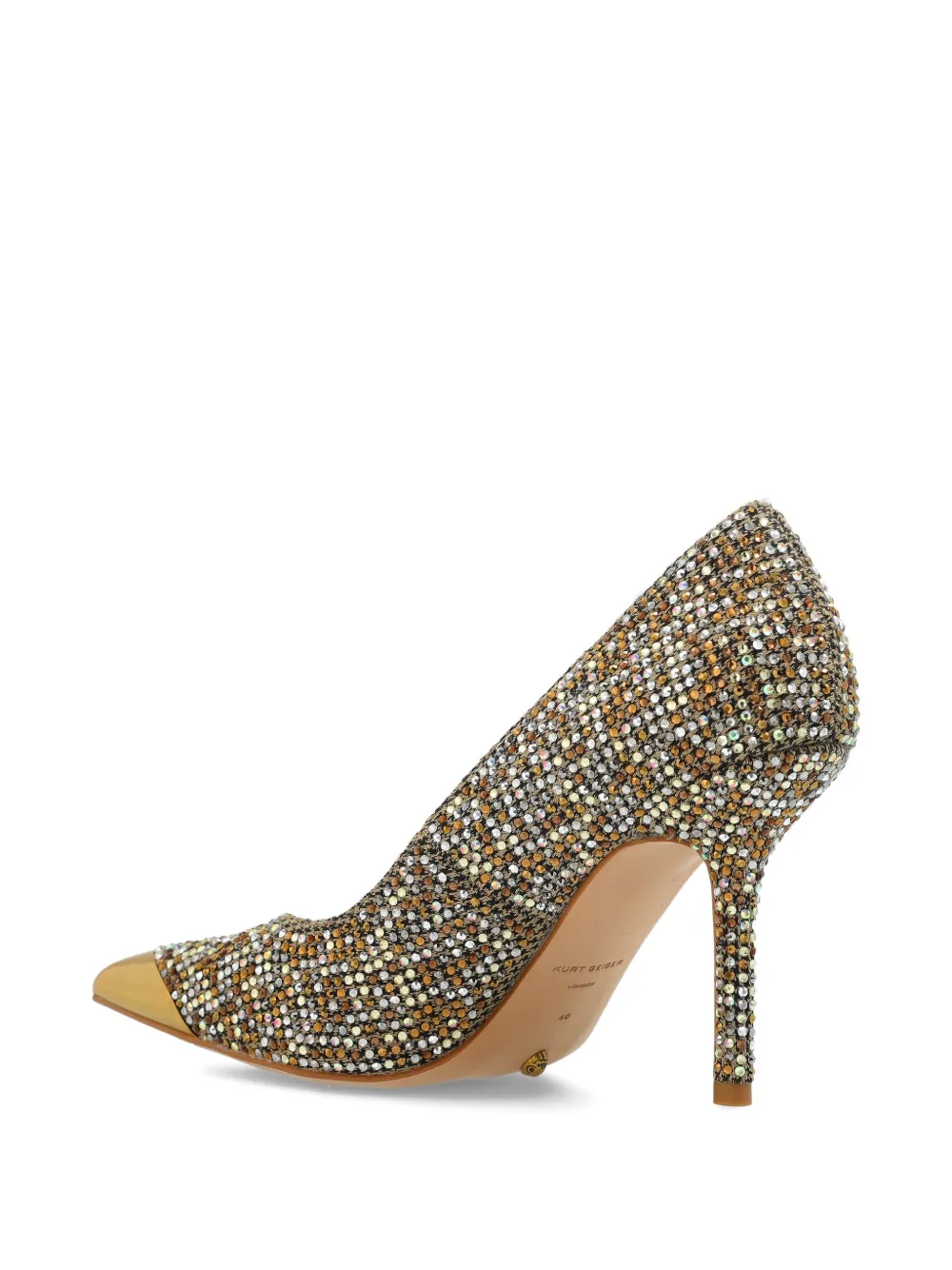 Туфли-лодочки Regent Point на каблуке 70 мм Kurt Geiger London, нейтральный — фото 4