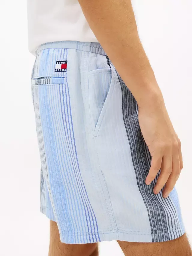 Полосатые хлопковые шорты, нежно-голубого цвета Tommy Hilfiger — фото 4