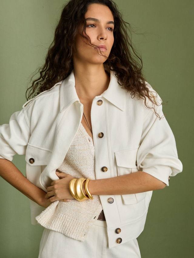 

Шакет Isla из смесового льна Reiss, White