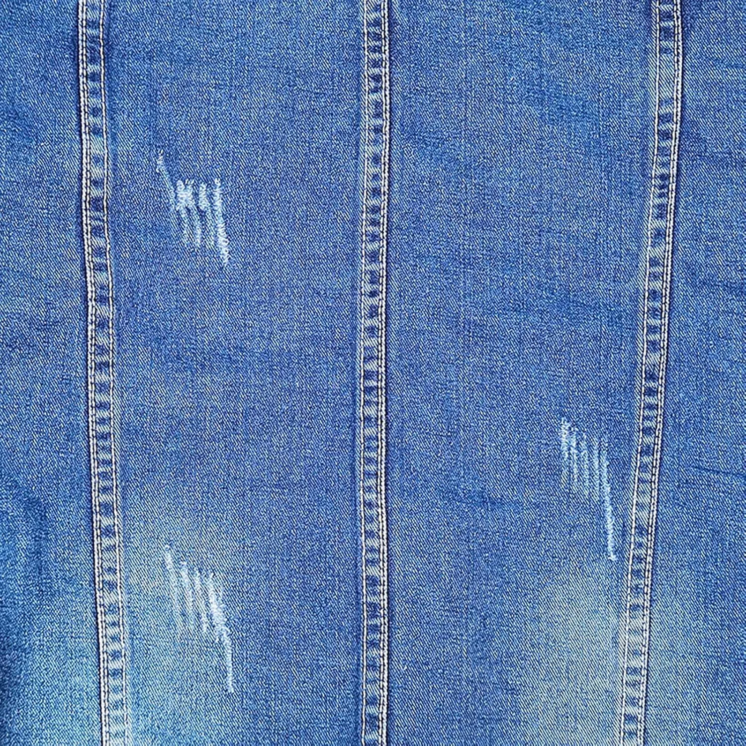 Мужская джинсовая куртка верхняя одежда slim fit классическая винтажная джинсовая куртка с длинным рукавом потертая destroyed джинсовый пиджак Generic, синий — фото 3