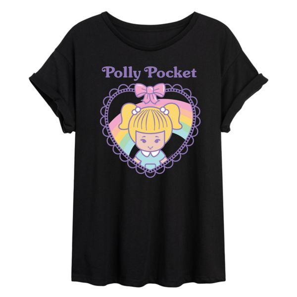 

Футболка Juniors с стеганым сердцем большого размера Polly Pocket, черный