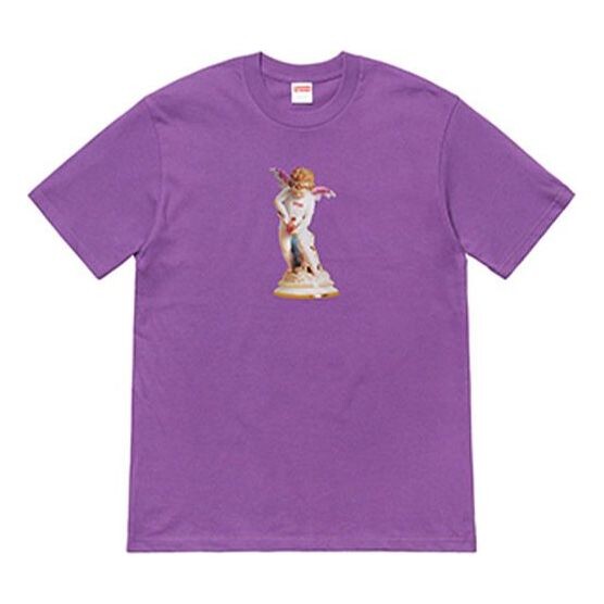

Футболка ss19 cupid tee purple angel printing short sleeve Supreme, фиолетовый