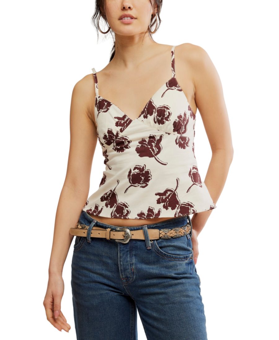 

Женская блузка без рукавов Susie с V-образным вырезом и принтом Free People, Bittersweet Combo