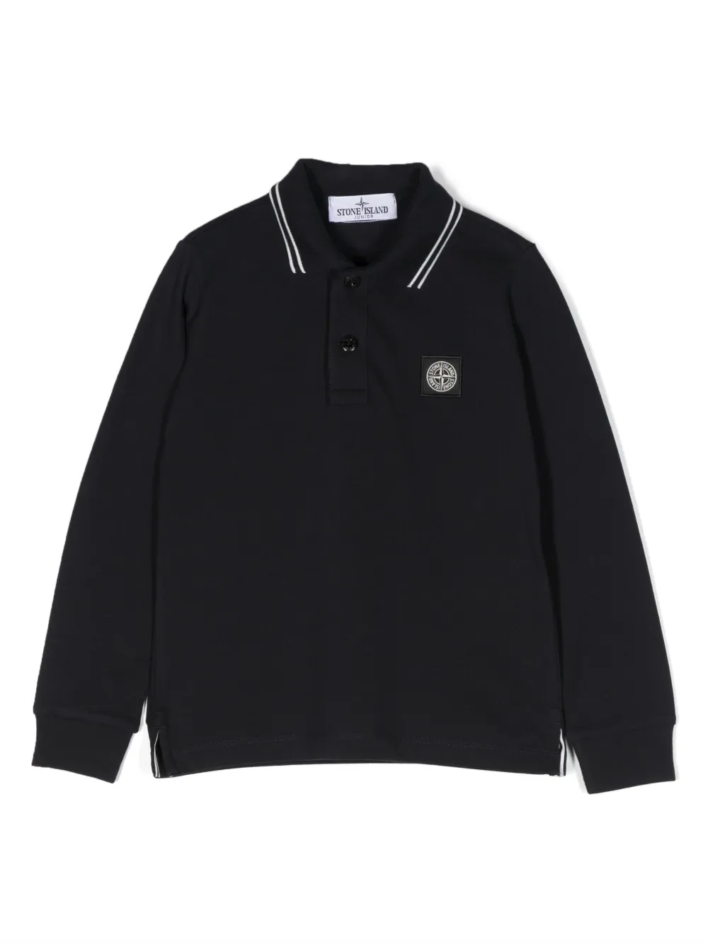 

Рубашка поло с длинными рукавами и логотипом Stone Island Junior, синий