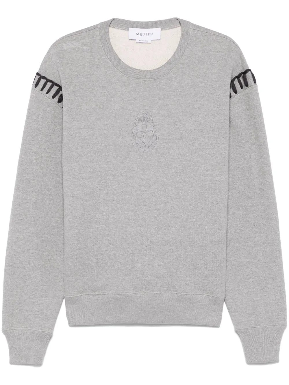 

Толстовка с декором Skull Alexander McQueen, серый