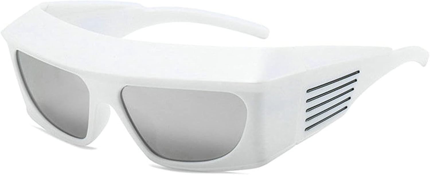 

Солнцезащитные очки Willochra с обтекаемой формой, футуристические солнцезащитные очки, овальные солнцезащитные очки в стиле Y2k, спортивные модные солнцезащитные очки для женщин и мужчин, White