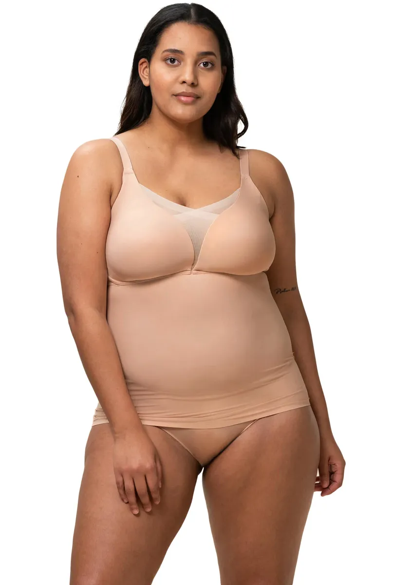 

Бюстгальтер-рубашка Triumph "Shape Smart Bra-Shirt", с сетчатыми деталями, бежевый