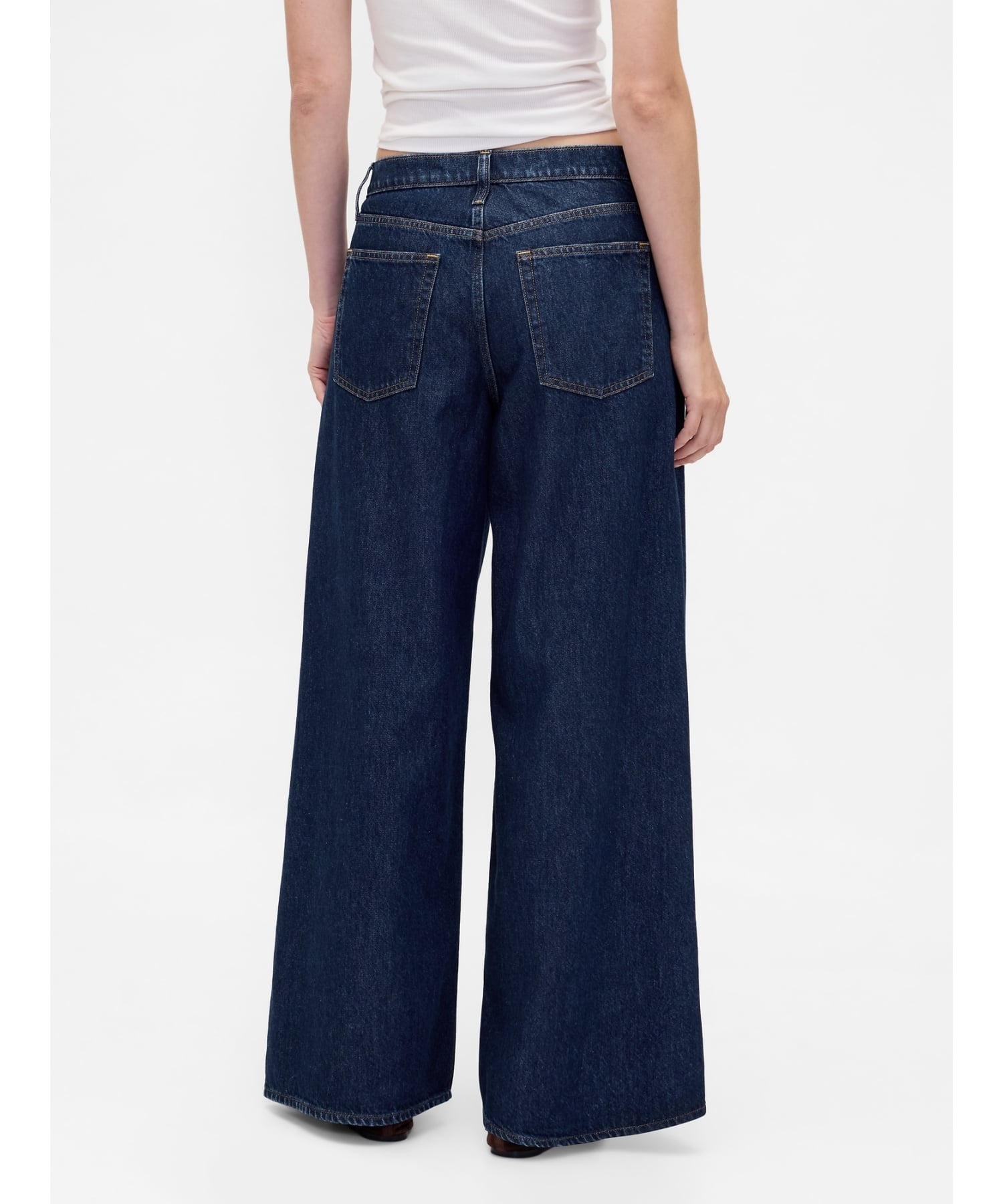 (W) Джинсы с низкой посадкой и очень свободным кроем GAP, DARK_RINSE — фото 4