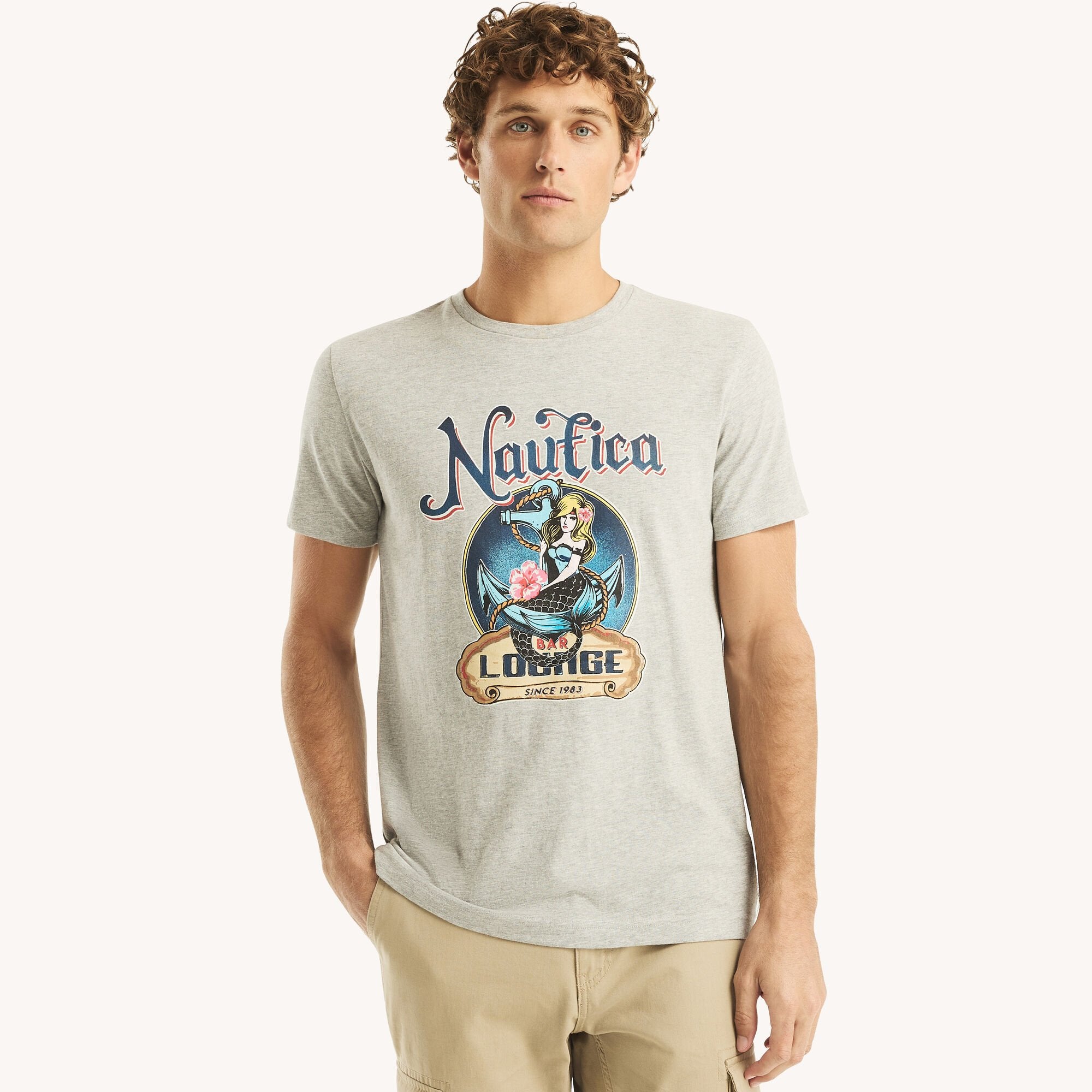

Футболка с рисунком Nautica Mens Lounge Bar, цвет grey heather