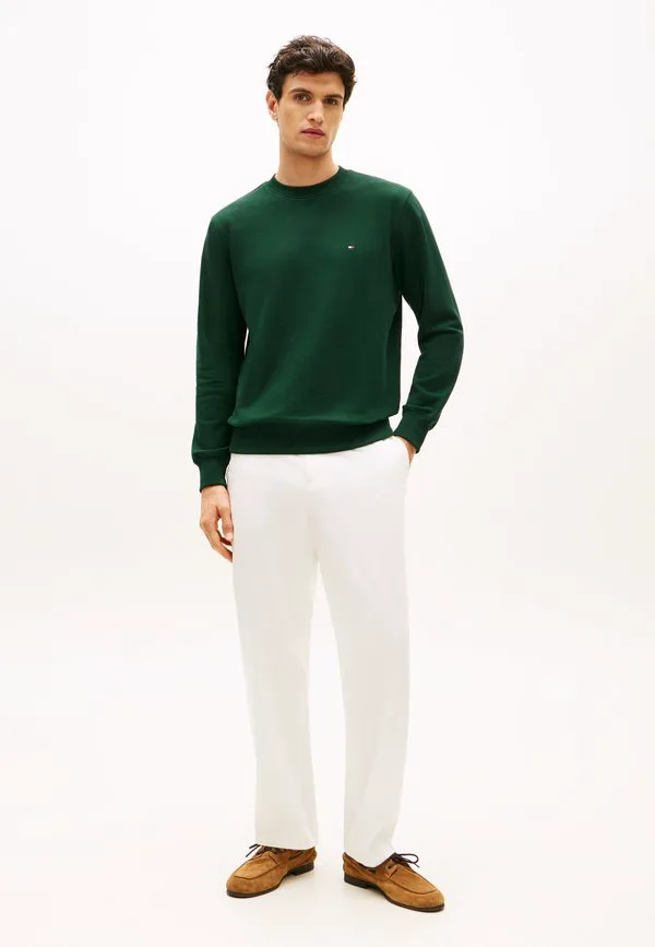 Толстовка с круглым вырезом из махровой ткани с вышивкой флага Tommy Hilfiger, Nocturnal Green — фото 2