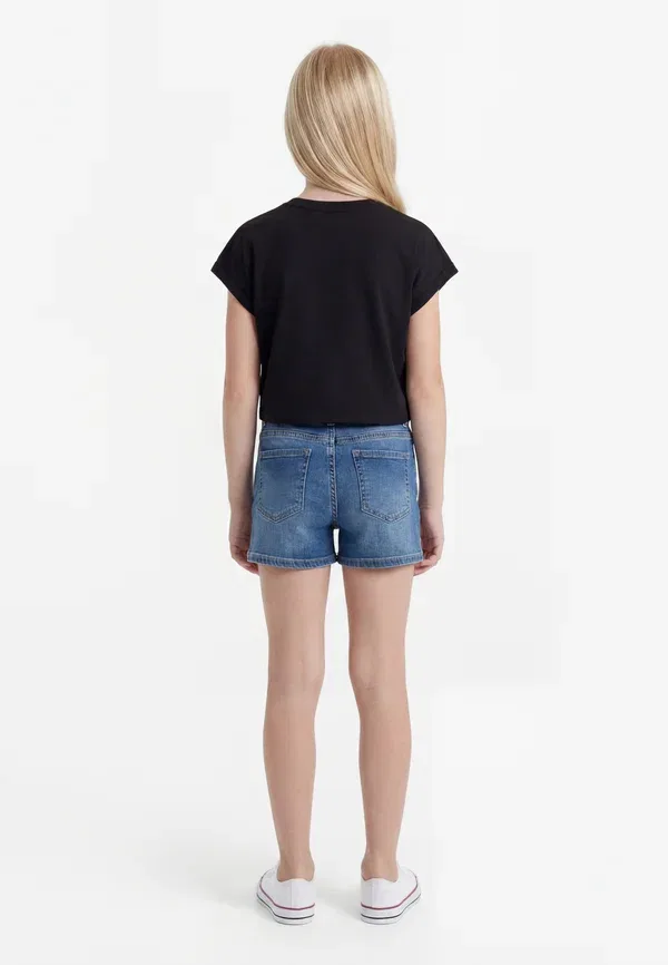 Футболка Guess Junior knot print, цвет черный — фото 2